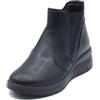ENVAL SOFT 8778100 Nappa Capra Nero Tronchetti accollati per Donna in Pelle con Lampo Zeppa Bassa (Taglia 37)
