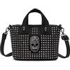 GJGJTER Borse tote da donna Borsa con borchie Borse a mano con teschio Borsa a tracolla gotica-Nero