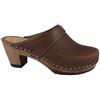 MB Clogs Zoccoli da Donna Originali Zoccoli da Donna Zoccoli di Pelle grassa Marrone