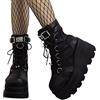 tinetill Stivali invernali scarpe invernali da donna stivali stringati con stelo corto stivaletti vintage gotici scarpe stivali con plateau scarpe con tacco grosso con cerniera