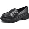 IF Fashion Scarpe Mocassini Slip On da Donna con Platform Piattaforma MP621 Nero N.38