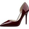 SPABOY Décolleté da donna con tacco alto a stiletto, a punta, senza lacci, con tacco da 10,5 cm, per feste, balli, matrimoni, scarpe arancioni per ragazze, Rosso vinaccia, 34 1/3 EU