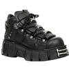 New Rock Stivaletti Unisex con Zeppa M-106-VS1 in Pelle Vegana Nera Metallizzata Stile Gotico Punk Rock 7