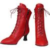 EGSDMNVSQ Stivali Da Donna Stivali Vittoriani Vintage Stringati Stivali Con Tacco Basso Stivaletti Alla Caviglia Stivali Gotici In Pelle Pu Stivali Da Strega Comodi Stivali Da Sposa Con Punta A Mandorla