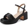 QUEEN HELENA Sandali con Tacco Zatteroni Casual Donna ZM9979 (Nero, Sistema Taglie Calzature EU, Adulto, Donna, Numero, Media, 39)