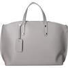 Chicca Borse Handbag Borsa a Mano da Donna in Vera Pelle Made in Italy 47x30x14 Cm (Fango Scuro)
