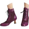 Dasongff Stivale da donna vintage vittoriano stivali lacci alla caviglia tacchi blocco cerniera stivaletti a basso donna vittoriani gotici, punk a punta corta appuntita in pelle PU con zip stivali da costume
