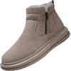 Generic Scarpe Invernali da Uomo in Cotone a Taglio Medio da Esterno Calde e in Velluto con Cerniera Laterale Ispessita, Scarpe in Cotone, Stivali da Neve a Prova di Stivali Pioggia Donna Stivali (Khaki, 43)