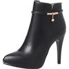 Bviennic Donna Appuntito Vestito Tacco A Spillo Plateau Polacchine Stylish Mens Tacco Alto Inverno Moda Zip Serata Stivaletti Nero Numero 52 EU-54Cn