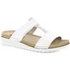 inblu Ciabatta doppia fascia con strappo regolabile e plantare in VERA PELLE. Bianco 001 Bianco