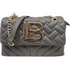 Laura Biagiotti Borsa Linea Selfridge, Pelle Sintetica Trapuntata, Tracolla in Catena Oro, Dimensioni 28x9x18 cm, ART.119/C (BORDO')