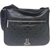 Before by Luigi Benetton Borsa Donna LANCETTI Sacca Tracolla in Ecopelle Stampata riporti in Vernice Tracolla in Tessuto Personalizzata Regolabile Dimensioni: 34 X 28 X 11 cm. ART. LB23W-100-2 LINEA HAYA (NERO)