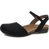 Dansko Women's Rowan Black Nubuck Closed-Toe Sandals 6.5-7 M US