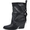 IF Stivaletti Donna con Tacco e Cinturino Punta Affusolata Gambale Drappeggiato 2701-5 testa di moro N.40