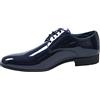 Evoga Scarpe Uomo Class Blu Scuro Vernice Man's Shoes Eleganti Cerimonia (Blu, Sistema Taglie Calzature EU, Adulto, Numero, Media, 44)