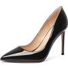 Castamere Scarpe col Tacco Donna Moda D'Orsay Punta Appuntito Tacco a Spillo 10CM Nero Bianco Tessile Scarpe EU 43