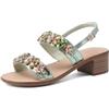 QUEEN HELENA Sandali Gioiello con Tacco Basso Donna Y6021 (Argento, Sistema Taglie Calzature EU, Adulto, Donna, Numero, Media, 37)