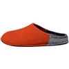 Le Clare Nuvola Bicolore - Pantofola Invernale Donna in Panno di Lana con Plantare Estraibile - Bicolore Arancio Grigio - Taglia 39