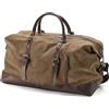 Trendhim Borsone vintage in tela e pelle marrone da uomo, grande borsa da viaggio Weekender Sport 60 l, perfetta per viaggi e attività ricreative, marrone