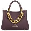 Braccialini Beth Jewels Borsa a mano di piccole dimensioni in colore platino, con doppi manici e tracolla logata removibile e regolabile per una doppia portabilità. All'interno, una pochette