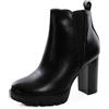 Toocool Stivaletti Donna alla Caviglia con Tacco Largo e Plateau Tronchetti Fascia Elastica Chelsea AX18686-11 [nero,38]
