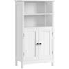 Yaheetech Mobile da Bagno Armadietto da Terra Autoportante Bianco Mobiletto da Pavimento con 2 Ante Ripiano Regolabile Armadio D'archivio Multiuso da Soggiorno Cucina 92,5 x 50 x 30 cm