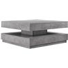 [en.casa] Tavolino da Caffè Multifunzionale con Piano Girevole Tavolino Basso da Salotto 76 x 76 x 38 cm con Ripiano per Soggiorno Sala - Effetto Cemento