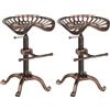 CLP Set 2 Sgabelli Bar Butch In Ghisa Design Industrial I Coppia Sgabelli Bancone Urban In Metallo Regolabili, Colore:bronzo