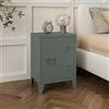[en.casa] Comodino in Acciaio con Scomparto Chiuso con Anta Tavolino Laterale da Divano Mobiletto Notturno da Letto Tavolino Basso da Ingresso 57 x 40 x 30 cm Grigio Scuro