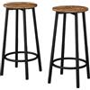Vicco Set di 2 sgabelli da bar Edmonton, Rovere rustico, 31.5 x 64 cm 2 parti, regolabile in altezza con poggiapiedi per posizioni di seduta flessibili