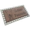 GUIZZO creart - Targa Personalizzata Nomi/Via in Ceramica, Targhetta Modificabile + Cornice Mosaico, Targhetta Porta Ingresso Numero Civico Esterno Made in Italy 17x9.5H cm Marrone/Bianco