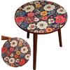 Fravsiu Wooden Round Side Table, Small Round Beverage Desk, Retro Coffee Table, Compact Side Table, Elegant Living Room Table Best Wooden Round Sofa Table Retro Coffee Table for Small Spaces