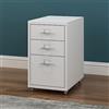 [en.casa] Cassettiera da Ufficio con Rotelle 48 x 28 x 41 cm Organizzatore da Ufficio a 3 Cassetti Mobile Contenitore in Acciaio - Bianco opaco