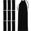 MAGICLULU 12 Sacchetti Portaposate in Velluto Nero Chiusura a Cordoncino, Custodia Portatile per Posate e Cannucce, per Campeggio e Lavoro