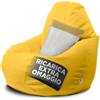 Avalon - Puff Poltrona Sacco Gigante XXL Jazz in Ecopelle Deluxe, Pouf Sacco di Qualità Sartoriale, Bean Bag per Sedersi Ergonomico, Pouf a Sacco Impermeabile, Made in Italy(95x135cm-Giallo Limone)