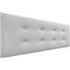DHOME Testata in Similpelle o Tessuto AQUALINE Pro con 2 file di bottoni Testata imbottita Letto di lusso (Similpelle Grigio Chiaro, 150x50cm (Letti 150/160))