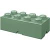 Room Copenhagen Mattoncino-contenitore Lego a 8 Bottoncini, Contenitore Impilabile, 12 L, Sabbia Verde