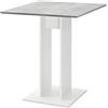 [en.casa] Tavolo con Piano Quadrato da Cucina Tavolo a Colonna da Bar per Sala da Pranzo Monolocale Angolo Cottura 65 x 65 x 78 cm - Effetto Cemento/Bianco