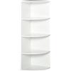 HOMCOM Libreria ad Angolo 4 Ripiani a Muro e Parete Legno 39.5x39.5x120cm Bianco