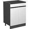 Vicco Mobiletto base per cucina R-Line, Bianco, 60 cm Forma a J, con cassetto, senza piano di lavoro, per la libera combinazione all'interno di sistemi cucina modulari