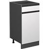 Vicco Mobiletto base per cucina R-Line, Bianco/Antracite 40 cm | 1 Cassetto · Senza piano di lavoro · Piedini regolabili in altezza · ✓ Facile accesso · ✓ Liberamente combinabile