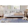 KAZZIO Letto da giorno allungabile, in pino massiccio, con 2 posti letto e rete a forma di cuore, colore: bianco (90 x 190 cm)