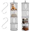 REBECCAGIBSON 4 Livelli Cesto Portaoggetti,Rete Per Giocattoli Pieghevole 2PC Risparmiare Spazio Per Camera Dei Bambini,Bagno,Balcone (Blu,Grigio,Giallo)