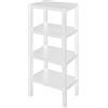 Inbagno Mobiletto scaffale bagno salvaspazio, con 4 ripiani portaoggetti, colore bianco effetto legno, in polipropilene senza BPA, H 100 x p 29 x L 38 cm, in KIT di montaggio (Bianco, 4 ripiani)