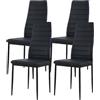 ZZINOKE Set di 4 Sedie Sala da Pranzo, Gambe in metallo, sedie sala da pranzo imbottita, sedie cucina set da 4, Sedie da Pranzo, Nero