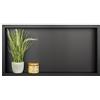 Balneo WALL-BOX ONE Nicchia Doccia in Acciaio Inox Nero 60x30x10cm, Nicchia Doccia a Parete Nera, Impermeabile, Installazione Flessibile, Nicchia per Utensili da Bagno, Senza Piastrelle
