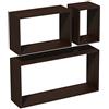 Velano FRS - Set di 3 mensole da parete modulari a forma di cubo, rettangolari, colore: wengé