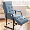WIGSELBL Lazy Chair Poltrona moderna per il tempo libero divano poltrona con tasca laterale, in tessuto di lino, sedia da lettura reclinabile con schienale regolabile a 10 angoli (colore: blu)