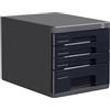 Generic Portadocumenti Da Scrivania Con Serratura - Cassettiera Multistrato Organizer Per Archivio, A4, Cartelle E Forniture D'Ufficio - Ideale Per Casa E Ufficio(Black,4-layers)