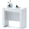 Bricozone Tavolo Allungabile Consolle Clarissa Design Elegante Moderno Consolle Casa Ufficio 10 Posti Multiposizione Salvaspazio Allungabile Fino A 2.37 Metri 78 x 51 x 90 cm Bianco Lucido